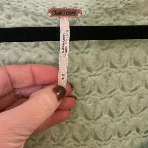 Free People Crashing Waves wool blend sweater ocean mist green medium - Picture 6 of 10